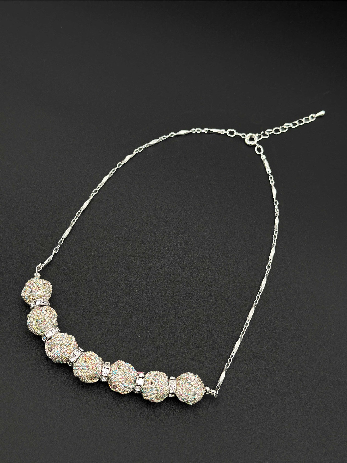 Kumihimo Silk Braided Necklace -Yachiyo Silver-