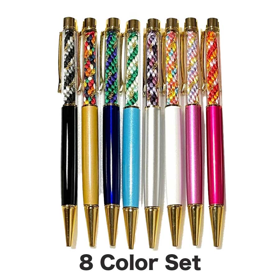 Kumihimo Ballpoint Pens – 8 Color Set