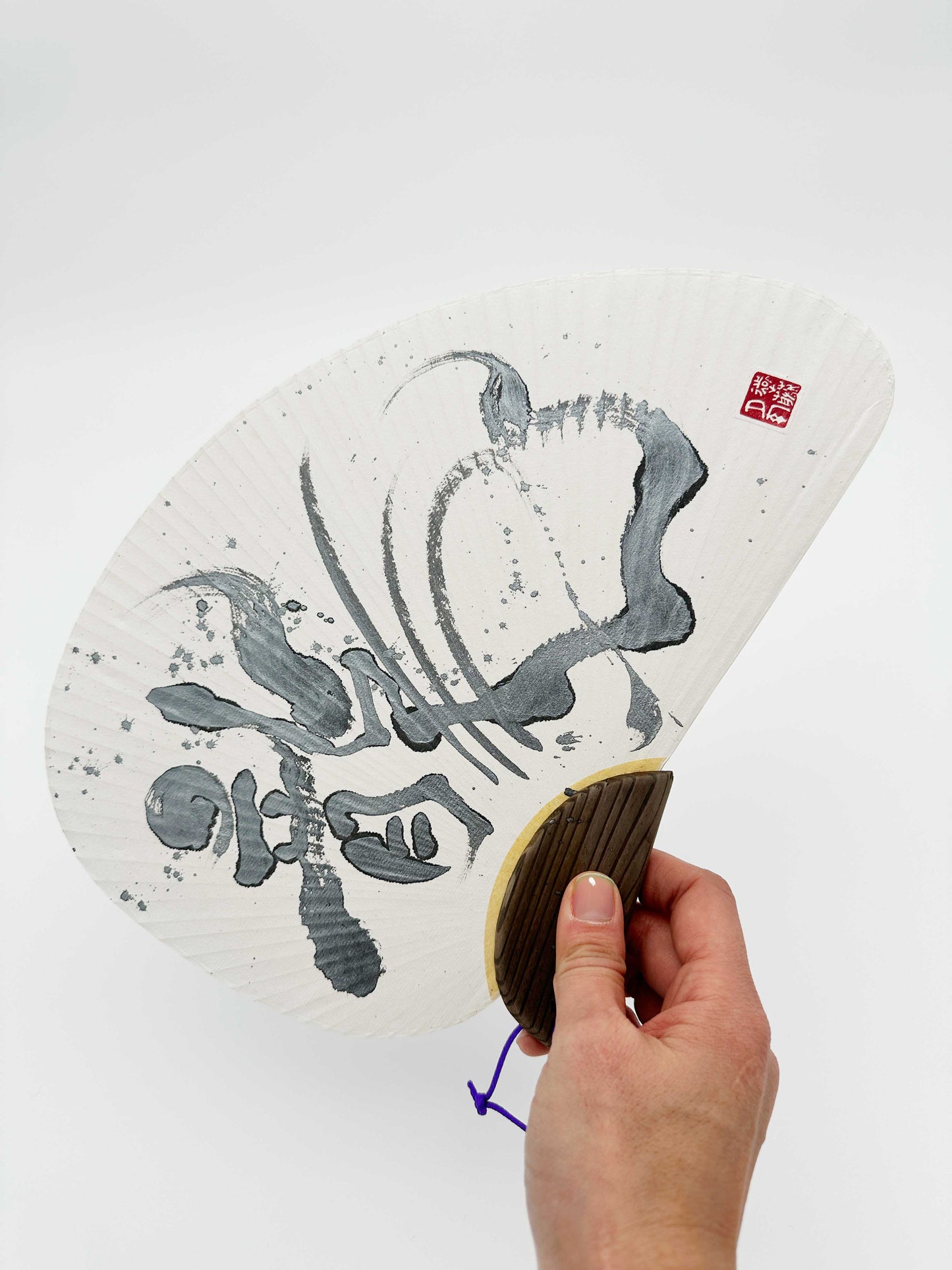 Handcrafted Japanese Uchiwa Fan |"龍" Dragon Calligraphy Art(Ships from Japan)