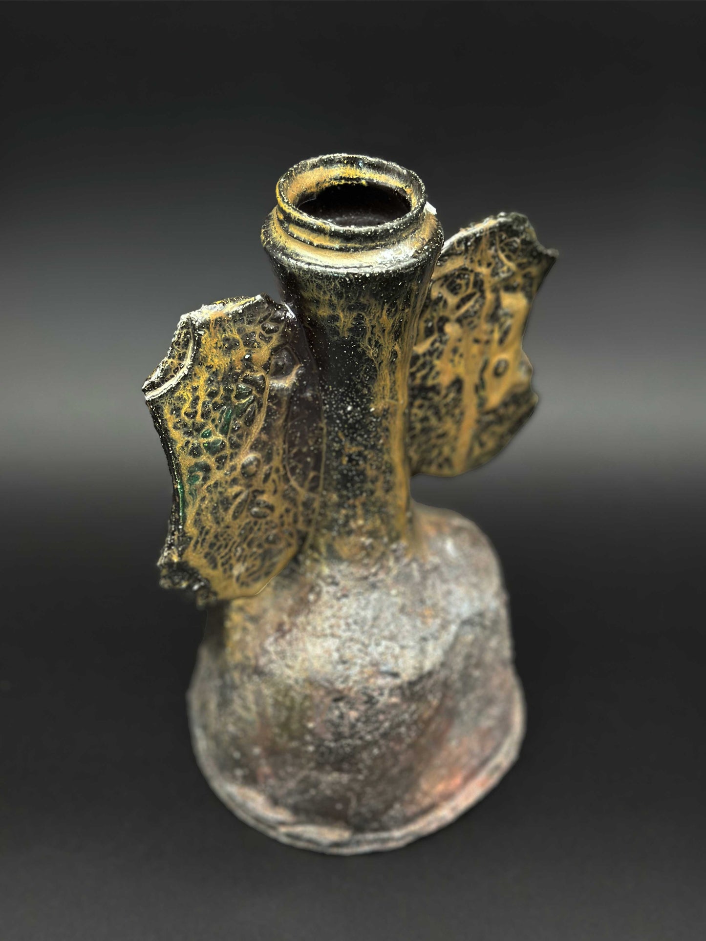 IGAYAKI-Ko-Iga Vase-黒陶窯変砧花器(Ships from Japan)